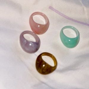 4 piece resin ring Greek handmade
